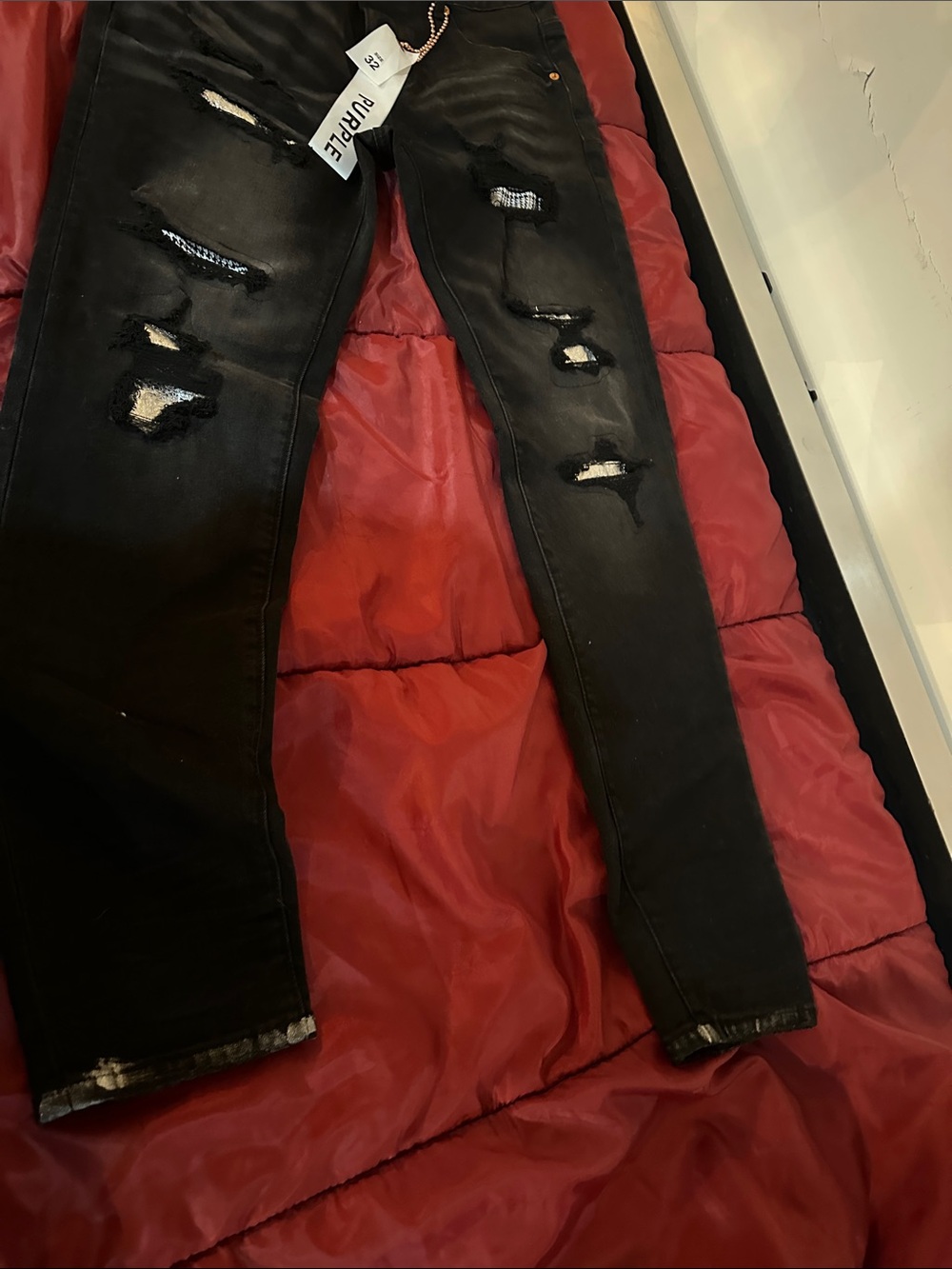 Black Distressed Slim Jeans - Picture 5 of 10